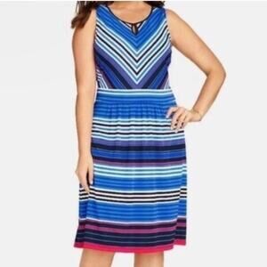 Talbots knit Sleeveless striped dress Medium Petite